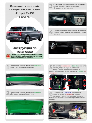 Омыватель камеры заднего вида для Hongqi E-HS9 2021- (4805)